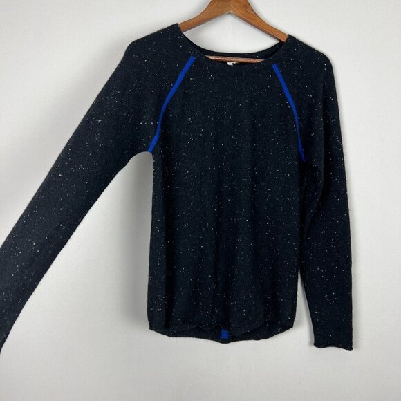 Project Sweater Womens Small 100% Cashmere Black Fleck Knit‎ Long Sleeve Crew S - Picture 4 of 9